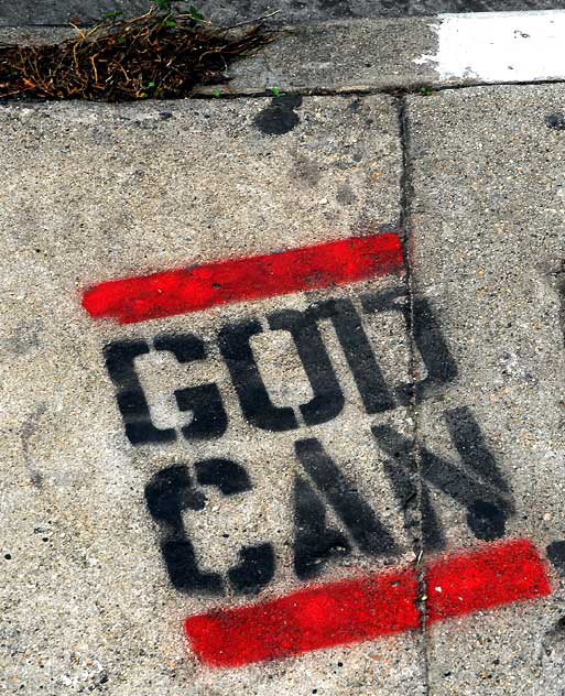 "God Can" - sidewalk stencil, La Brea and First, south of Hollywood