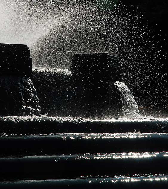 Sun at the William Mulholland Memorial Fountain at the intersection of Riverside Drive and Los Feliz Boulevard, at the edge of Griffith Park - Wednesday, January 27, 2010 