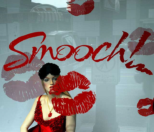 Smooch - Window display at Fredrick's of Hollywood's flagship store on Hollywood Boulevard, Friday, January 29, 2010