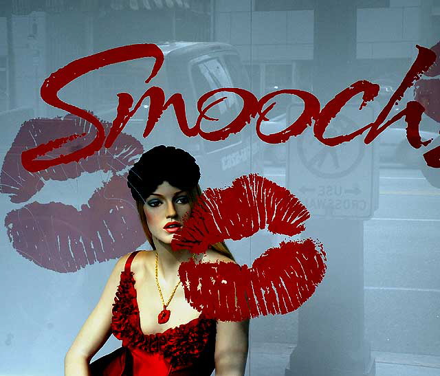 Smooch - Window display at Fredrick's of Hollywood's flagship store on Hollywood Boulevard, Friday, January 29, 2010