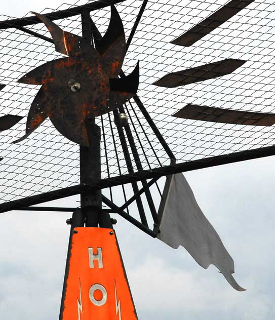 Windmill sculpture on the northeast corner of La Brea and Fountain - "Hollywood: The Power to Inspire"