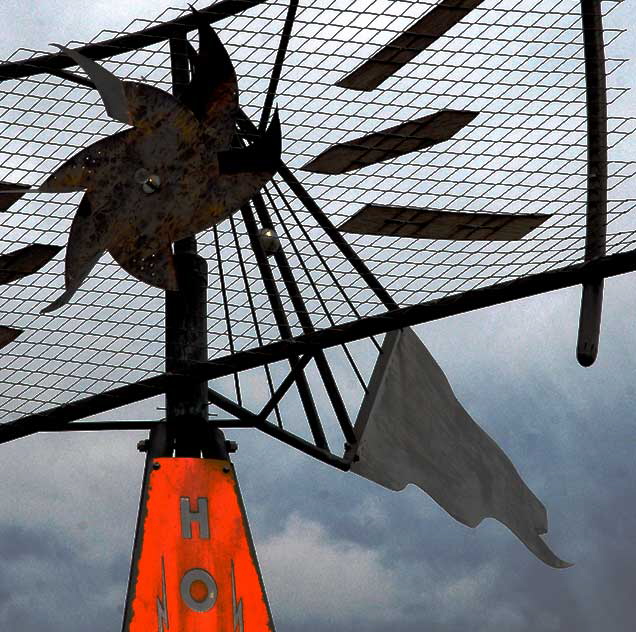 Windmill sculpture on the northeast corner of La Brea and Fountain - "Hollywood: The Power to Inspire"