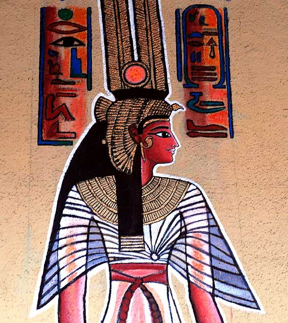 Mural work at Amoon Ra, Egyptian restaurant at La Cienega and Santa Monica Boulevard in West Hollywood