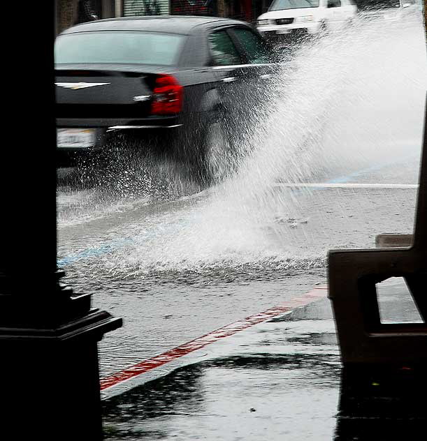 Hollywood Boulevard and Cahuenga in the rain, Friday, February 5, 2010