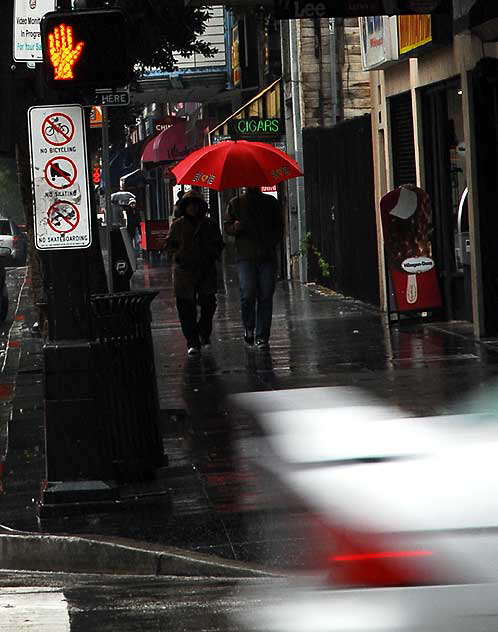 Hollywood Boulevard and Cahuenga in the rain, Friday, February 5, 2010