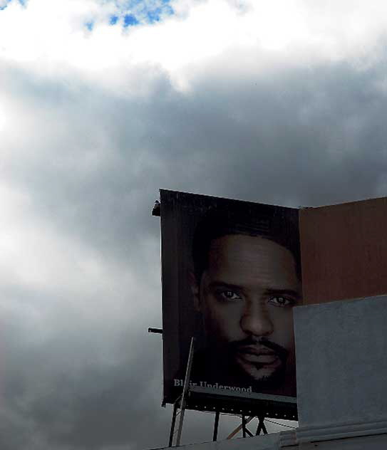 Blair Underwood billboard above Hollywood Boulevard