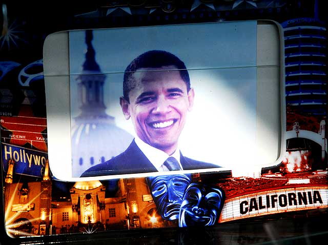 Hollywood Obama - window of souvenir shop, Hollywood Boulevard