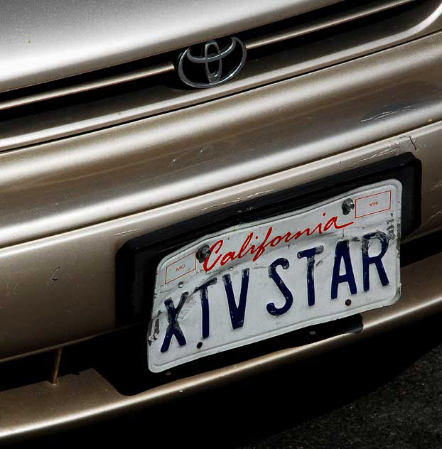 X-TV Star - license plate - Las Palmas, Hollywood