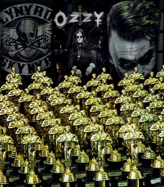 Oscars in shop window, Hollywood Boulevard