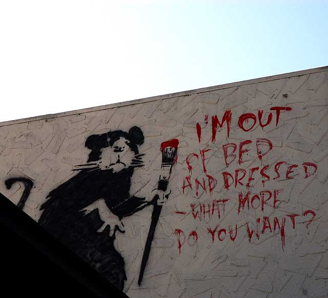 "Out of Bed" mural, Melrose Avenue east of La Brea