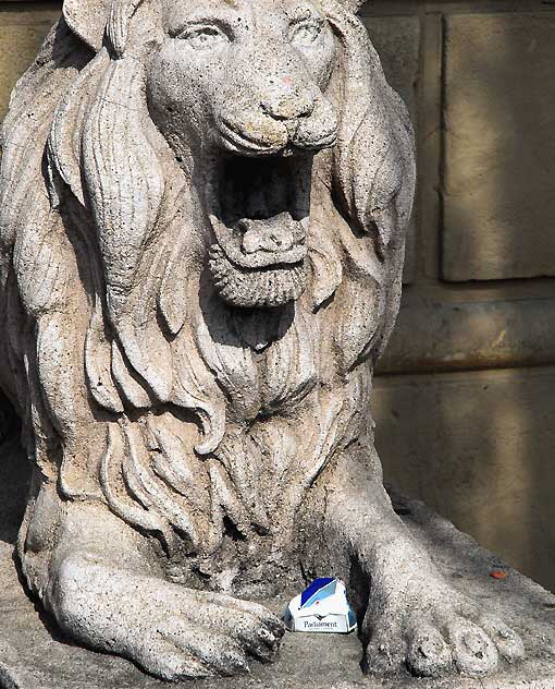 Stone lion at the former Hollywood Athletic Club, Sunset Boulevard, Hollywood