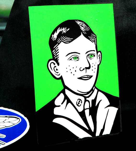 Green Face, sticker on truck window, Hollywood