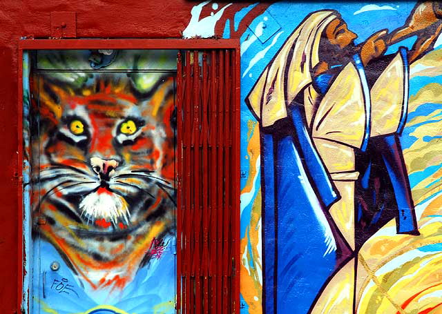 Tiger Door at the On Fire Grill, Melrose Avenue