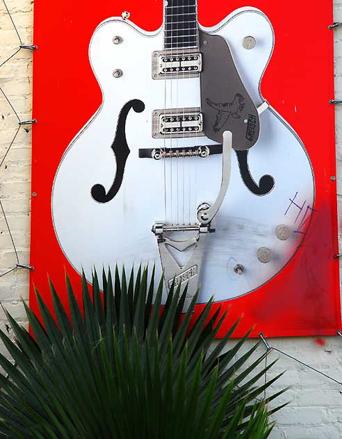 Fan Palm and Guitar Banner, Sam Ash Music, Sunset Boulevard, Hollywood 