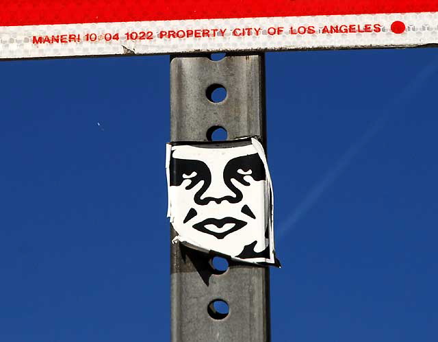 Face on Stop Sign, Sunset Boulevard at Vista, Hollywood Face on Stop Sign, Sunset Boulevard at Vista, Hollywood
