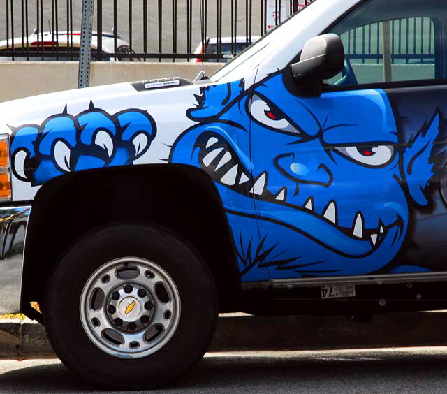 Chevy truck with painted monster, West Hollywood