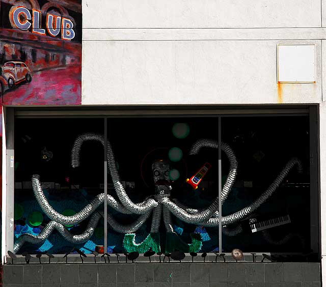 Octopus, window of Amoeba Music, southeast corner of Sunset and North Cahuenga, Hollywood