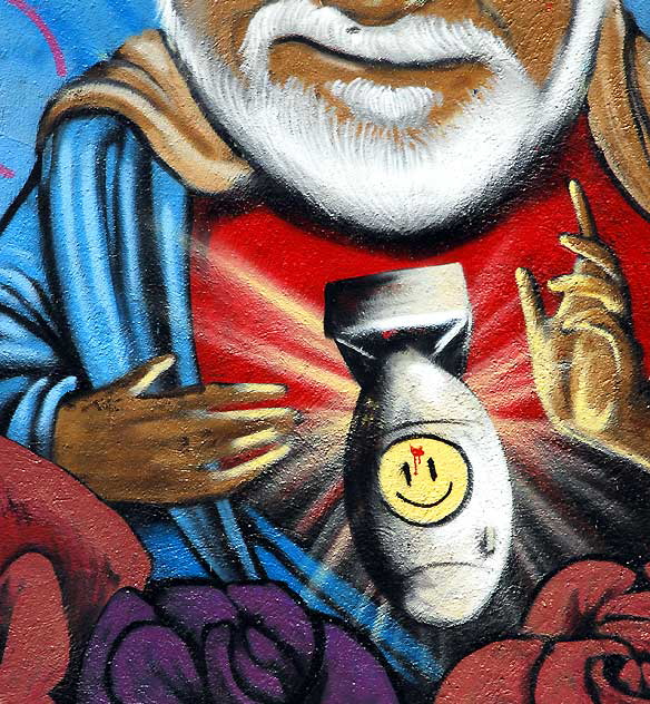 Humor Bomb, George Carlin mural in alley behind Melrose Avenue