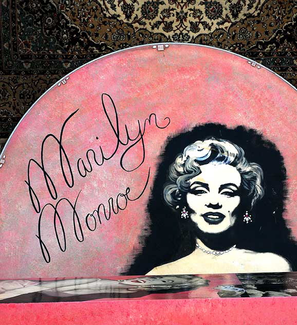 Marilyn Monroe table set for sale at Nick Metropolis on LA Brea at First, Los Angeles