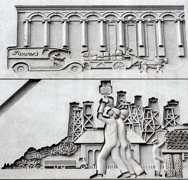 "The Evolution of Los Angeles" - Tony Sheets, 1988 - on the wall of the Broadway-Spring Center at 333 South Spring Street, Los Angeles
