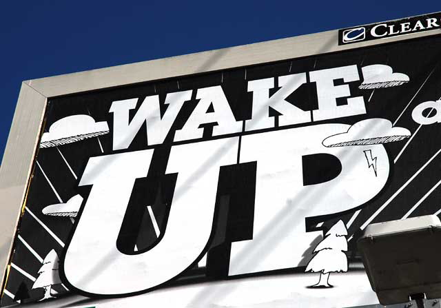 Wake Up! - a 7-11 billboard on Santa Monica Boulevard