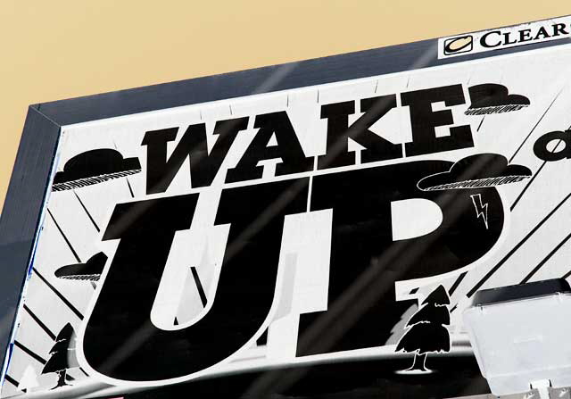 Wake Up! - a 7-11 billboard on Santa Monica Boulevard