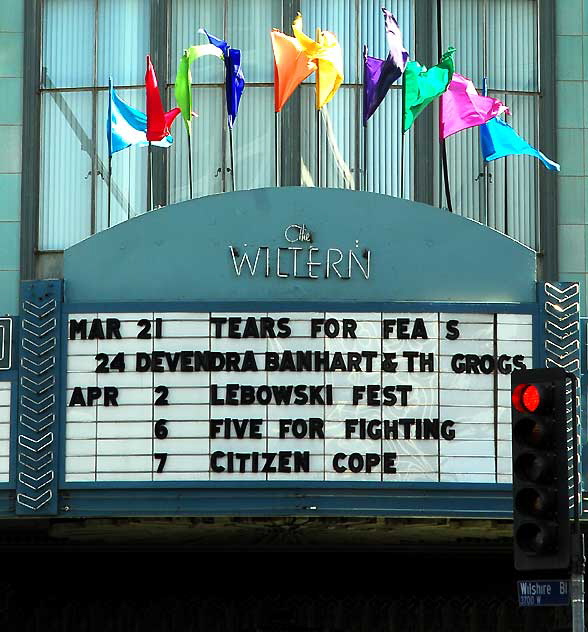 Marquee at the Wiltern Theater on Friday, March 12, 2010, Wilshire Boulevard and Western Avenue, Los Angeles