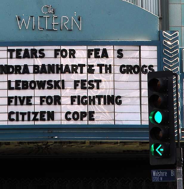 Marquee at the Wiltern Theater on Friday, March 12, 2010, Wilshire Boulevard and Western Avenue, Los Angeles