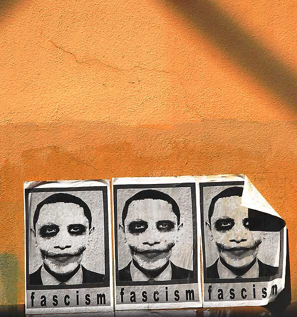 Obama "Fascist" joker posters, Sunset Boulevard and Gordon, Hollywood