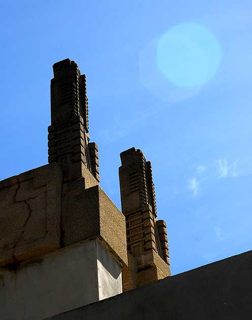 Frank Lloyd Wright's 1921 Hollyhock House, Olive Hill, now Barnsdall Park, Hollywood Boulevard at Vermont - Detail