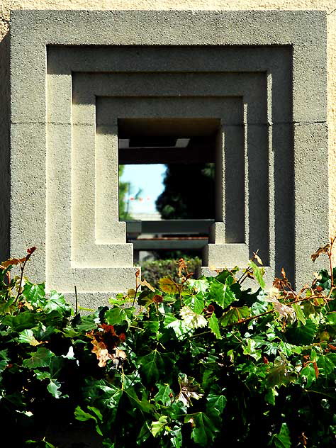 Frank Lloyd Wright's 1921 Hollyhock House, Olive Hill, now Barnsdall Park, Hollywood Boulevard at Vermont - Detail