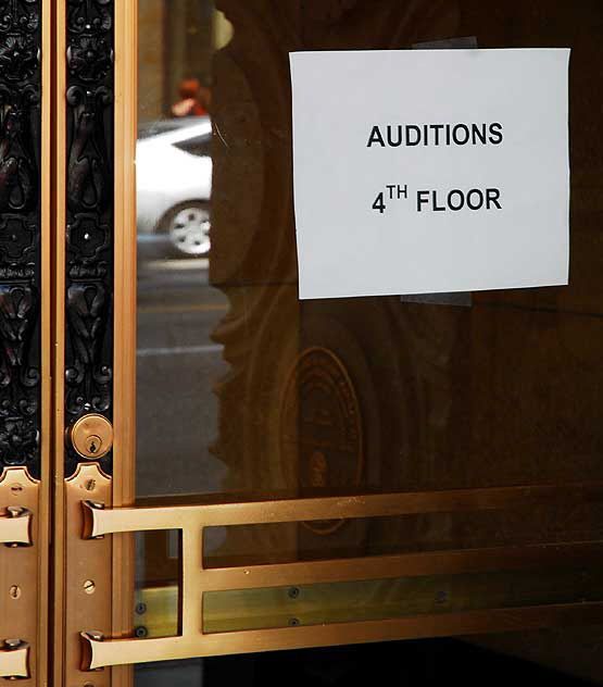 Auditions, 4th Floor - door at the El Capitan Theater on Hollywood Boulevard