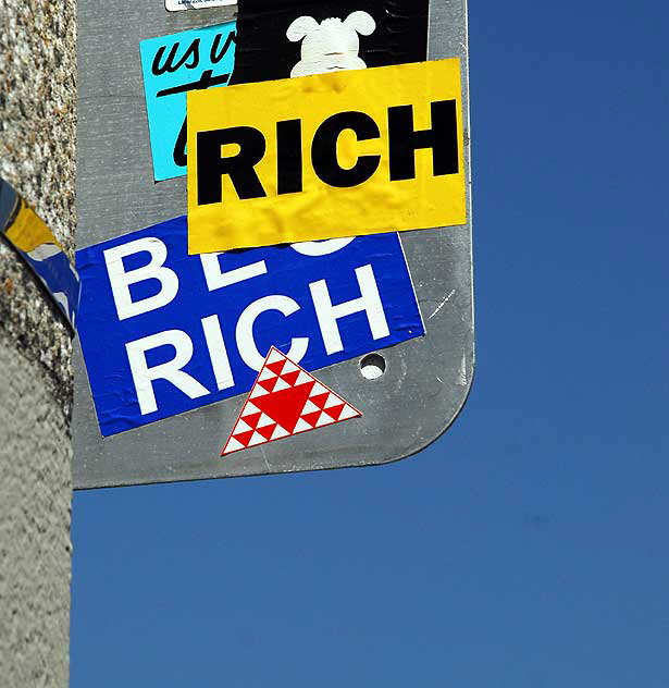 Rich! - Stickers on street sign