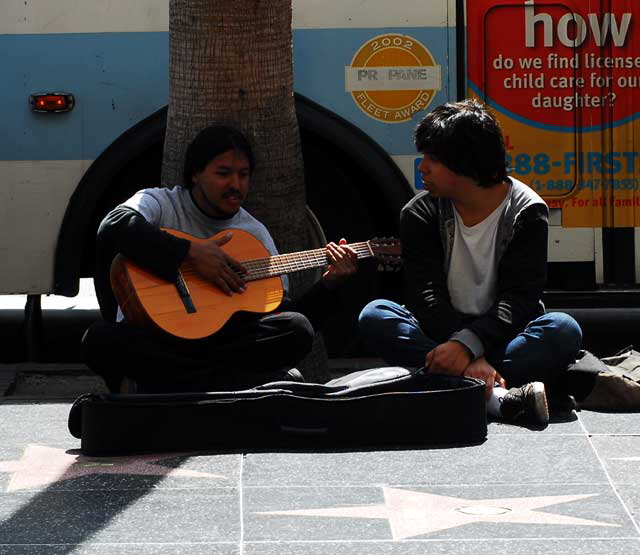 Guitarist and friend, Hollywood Boulevard, Friday, March 19, 2010