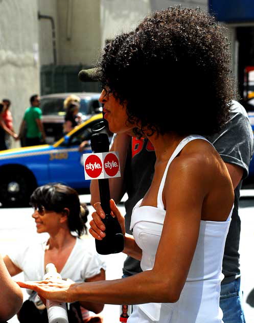 Shooting an infomercial in front of the Kodak Theater on Hollywood Boulevard, Friday, March 19, 2010