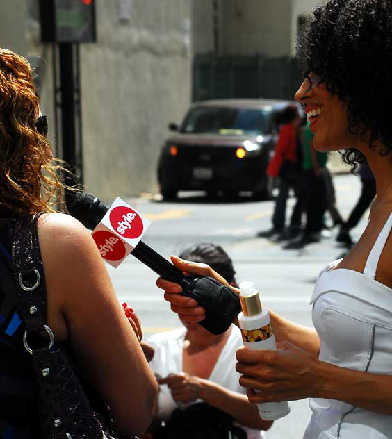 Shooting an infomercial in front of the Kodak Theater on Hollywood Boulevard, Friday, March 19, 2010