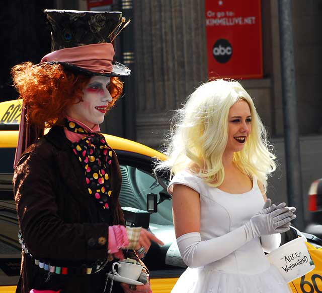 Mad Hatter and Alice impersonators, Hollywood Boulevard