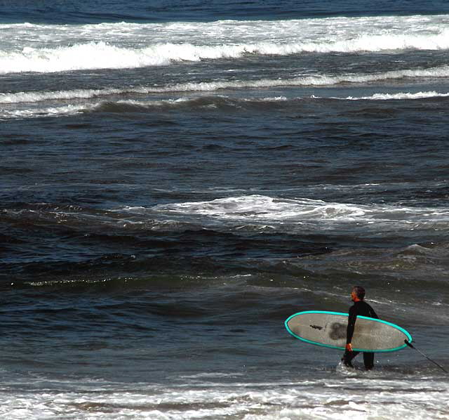 Surfing in Manhattan Beach, Tuesday, March 23, 2010