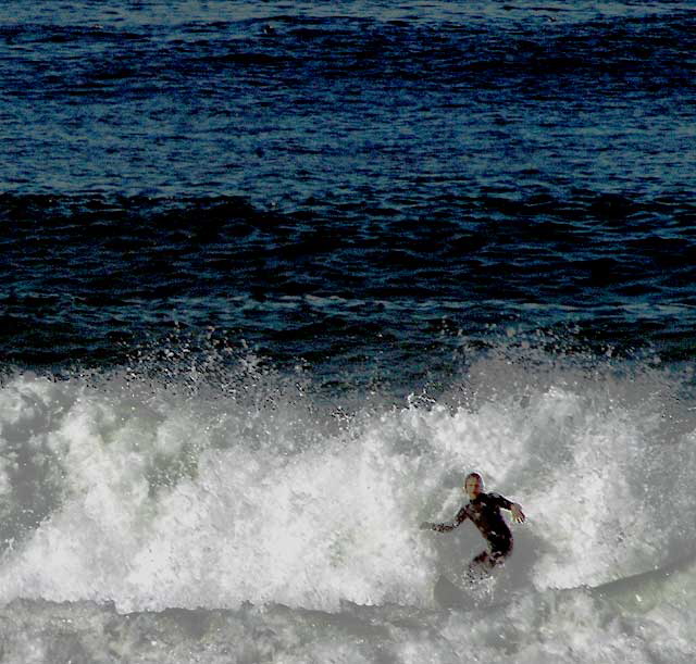 Surfing in Manhattan Beach, Tuesday, March 23, 2010