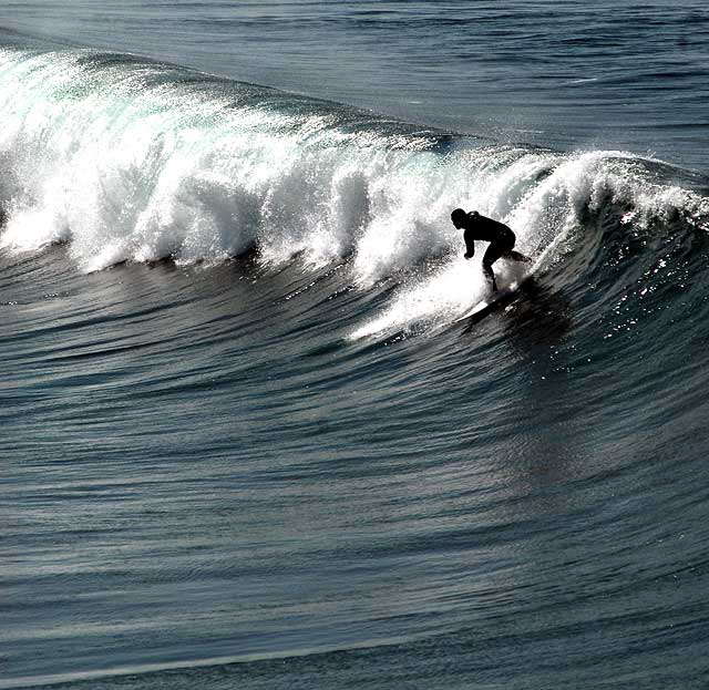 Surfing in Manhattan Beach, Tuesday, March 23, 2010