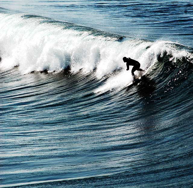 Surfing in Manhattan Beach, Tuesday, March 23, 2010