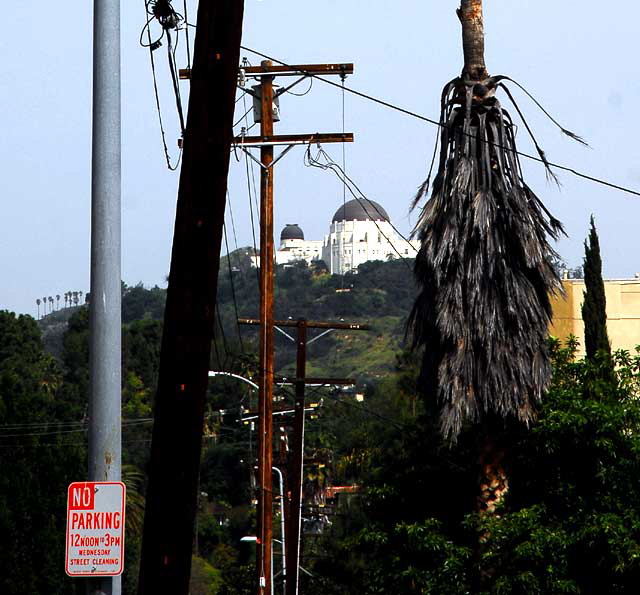 The Griffith Park Observatory as seen from Hollywood Boulevard at Normandie, East Hollywood 