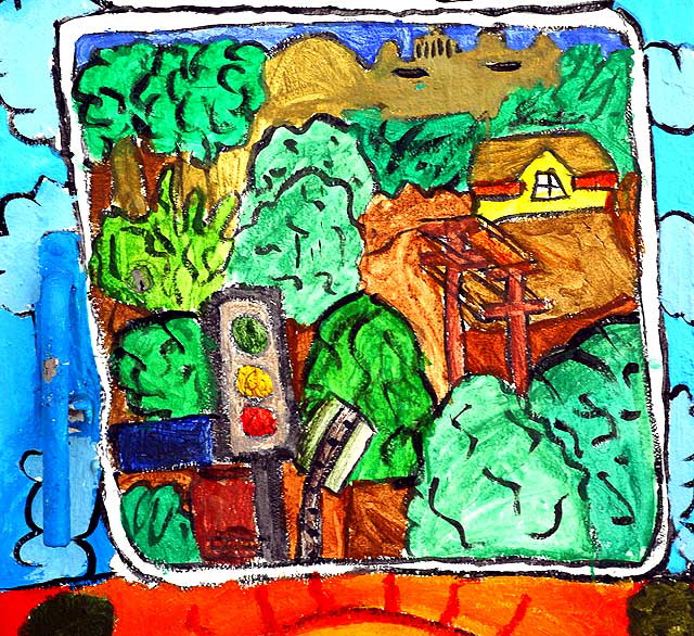 "Art" utility box, Hollywood Boulevard at Normandie, East Hollywood 