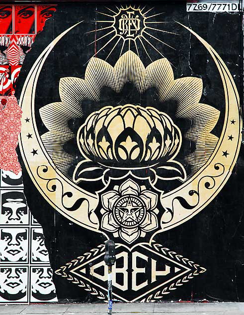 Shepard Fairey installation on Melrose Avenue, near Fairfax High School, photographed Thursday, March 25, 2010  