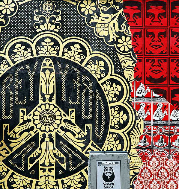 Shepard Fairey installation on Melrose Avenue, near Fairfax High School, photographed Thursday, March 25, 2010  