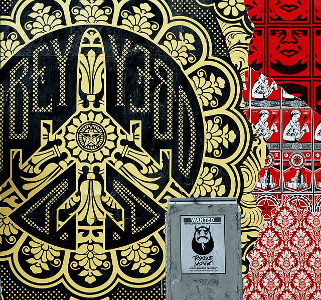 Shepard Fairey installation on Melrose Avenue, near Fairfax High School, photographed Thursday, March 25, 2010  