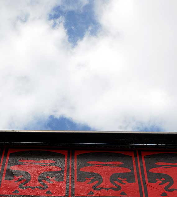 Shepard Fairey installation on Melrose Avenue, near Fairfax High School, photographed Thursday, March 25, 2010  