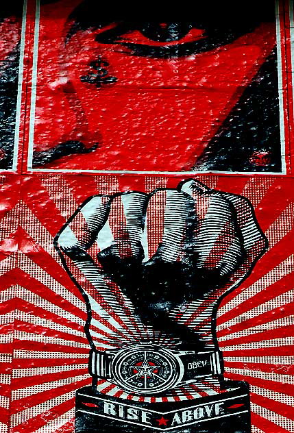 Shepard Fairey installation on Melrose Avenue, near Fairfax High School, photographed Thursday, March 25, 2010  