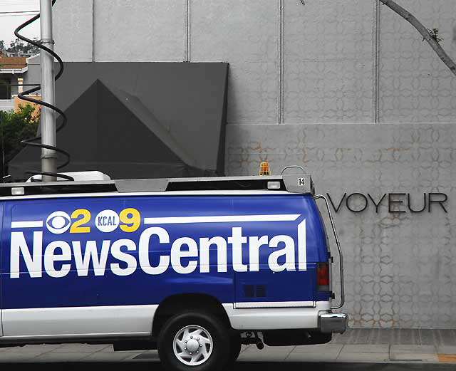 News van at Voyeur, West Hollywood, Tuesday, March 30, 2010