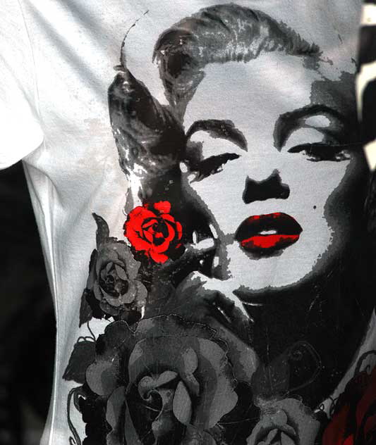 Marilyn Monroe t-shirt in shop window, Hollywood Boulevard